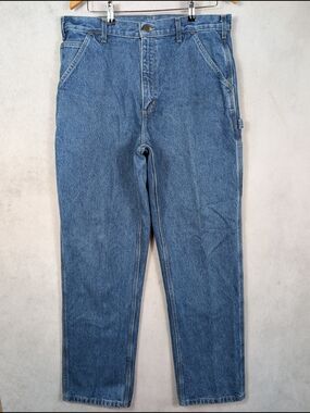 Carhartt B237 DST Carpenter Jeans Men's Size 36x34 Denim Dungaree Fit Work Pants
